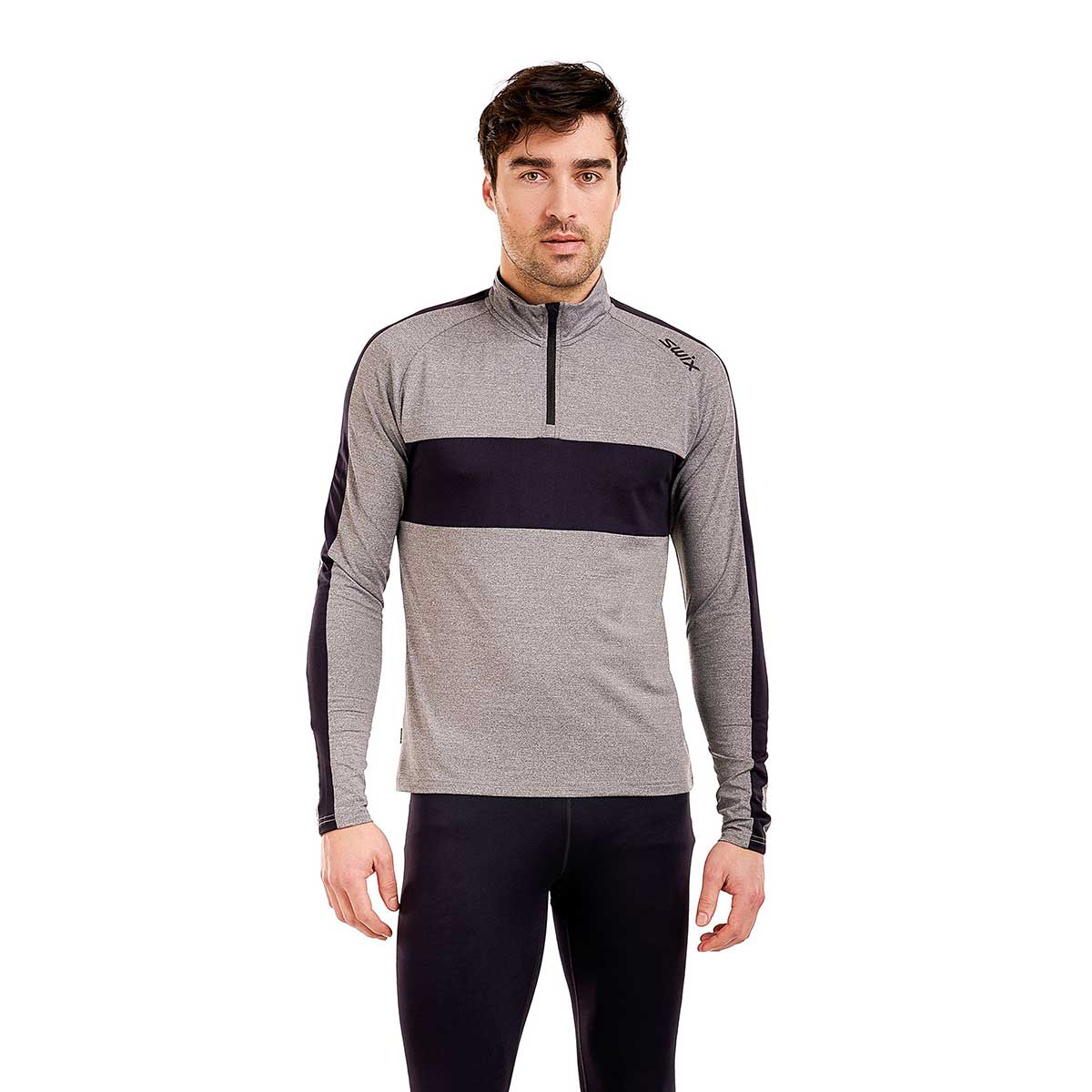 Swix Tista 1/2 Zip Top Men's in Light Grey Melange